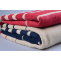 Chinese Factory New Style Wholesale Stripe Jacquard Cotton Fleece Blanket